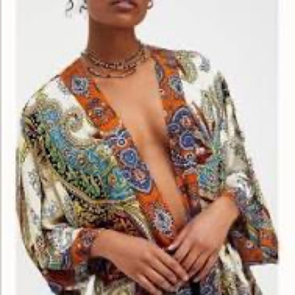 Free People Chamber Paisley Print Kimono - Picture 2 of 6